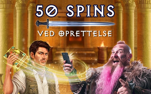 50 SPINS VED OPRETTELSE