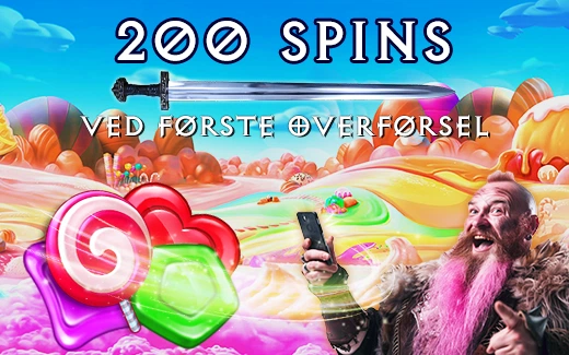 VELKOMSTBONUS: 200 SPINS TIL SWEET BONANZA
